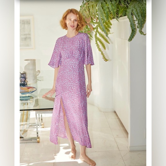 Natalie Martin Pink and White Maxi Dress - Picture 1 of 16